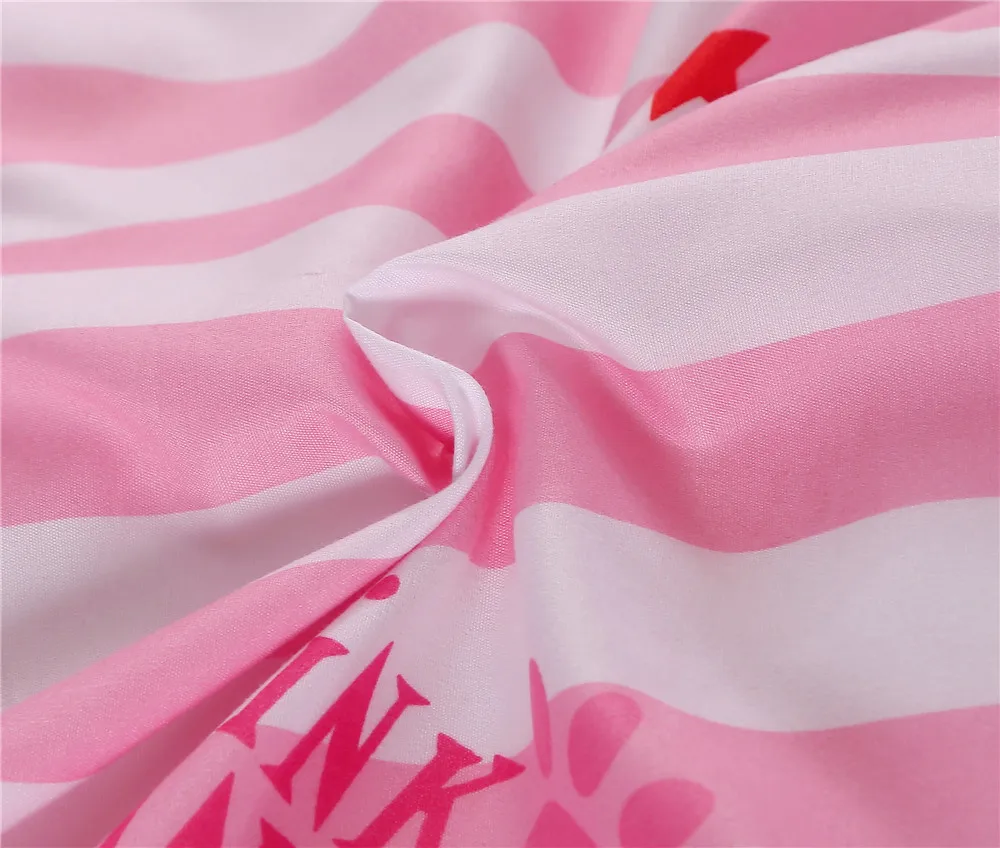 Мультфильм Розовая пантера постельного белья 3/4 шт. геометрический узор кровать подкладки для девочек: пододеяльник, простынь, наволочки для подушек, лоскутных покрывал