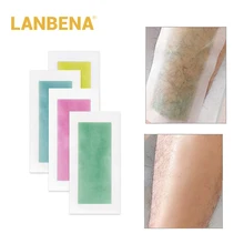 LANBENA, 10 шт., воск для удаления волос, полоски, бумага, натуральный пчелиный воск, двусторонняя депиляция, удаленная шелковистая, для всего тела, инструмент для красоты