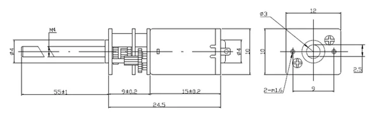 Bringsmart Шестерни мотор M4 55 мм переплетенную шахту 3V 6 V, работающего на постоянном токе 12 В в редуктор 15/30/50/60/100/200/300/500/1000 об/мин мини лазерная гравировка машины длинный винт