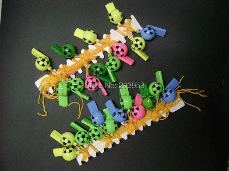 2PCS colorful soccer ball funny face kid fans whistle cheerleading children whistles