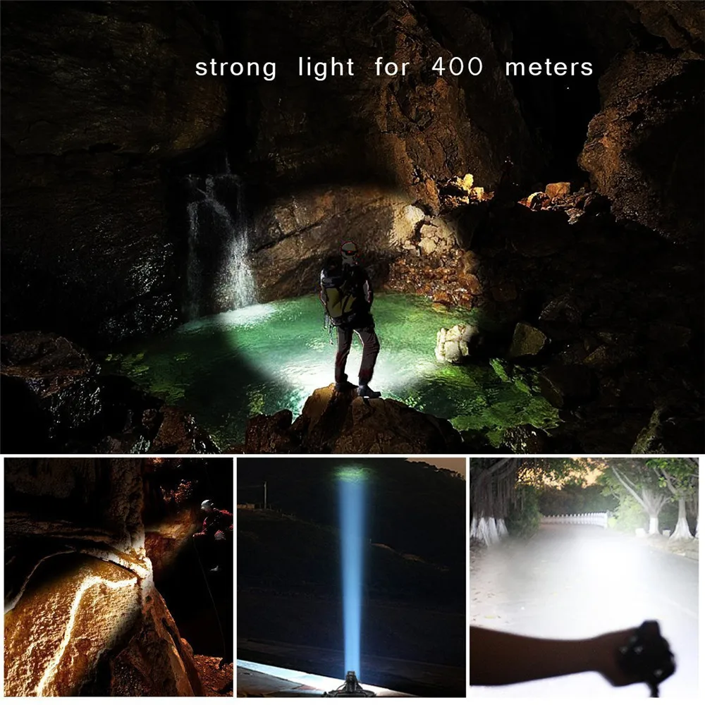 YWXLight 30W LED Headlamp Waterproof Helmet Light for Camping Hiking Outdoor Sports