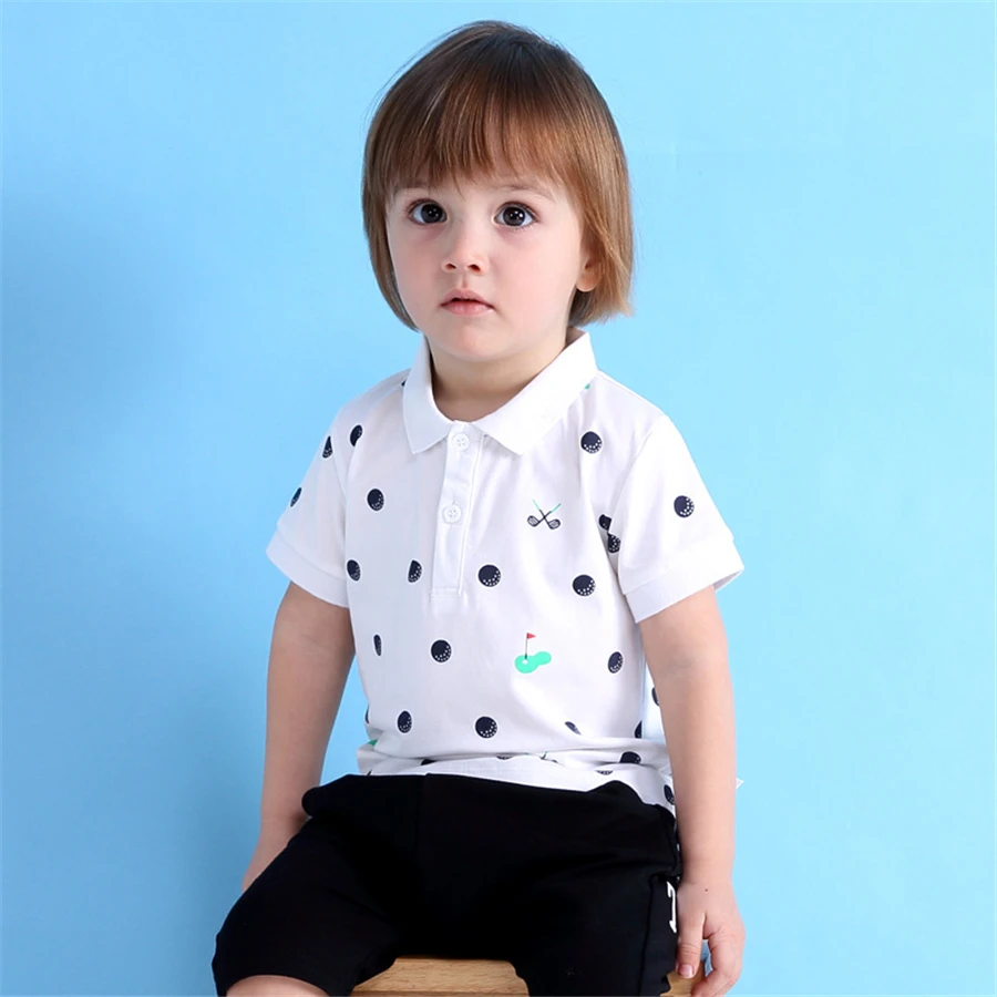 kids polo shirts polka dot short sleeve summer baby clothing polo boys