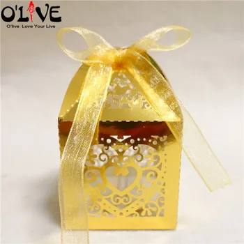 

50 Pcs Gift Box Baby Shower Candy Box Paper Packaging Wedding Party Favors Sachets Cardboard Boxes Bonbonniere Goodie Bags