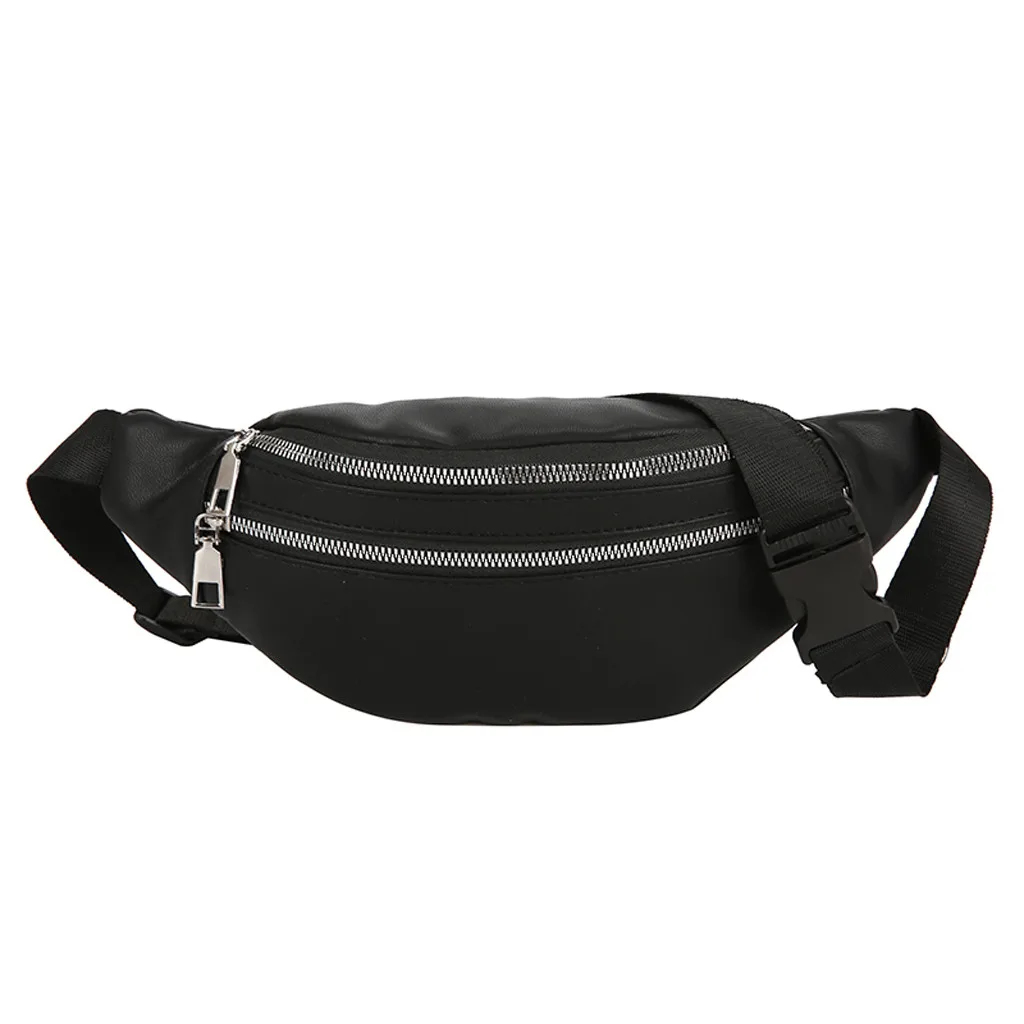 Унисекс сумка формы «банан» модный двойной пакет на молнии поясные сумки кожаная поясная сумка на плечо Повседневная нагрудная сумка для женщин#57