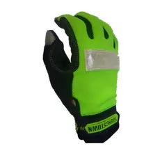 Gants de travail antidérapants réfléchissants | Véritable, qualité supérieure, Extra durables, résistance à la perforation, gants de travail (XX-Large, vert)