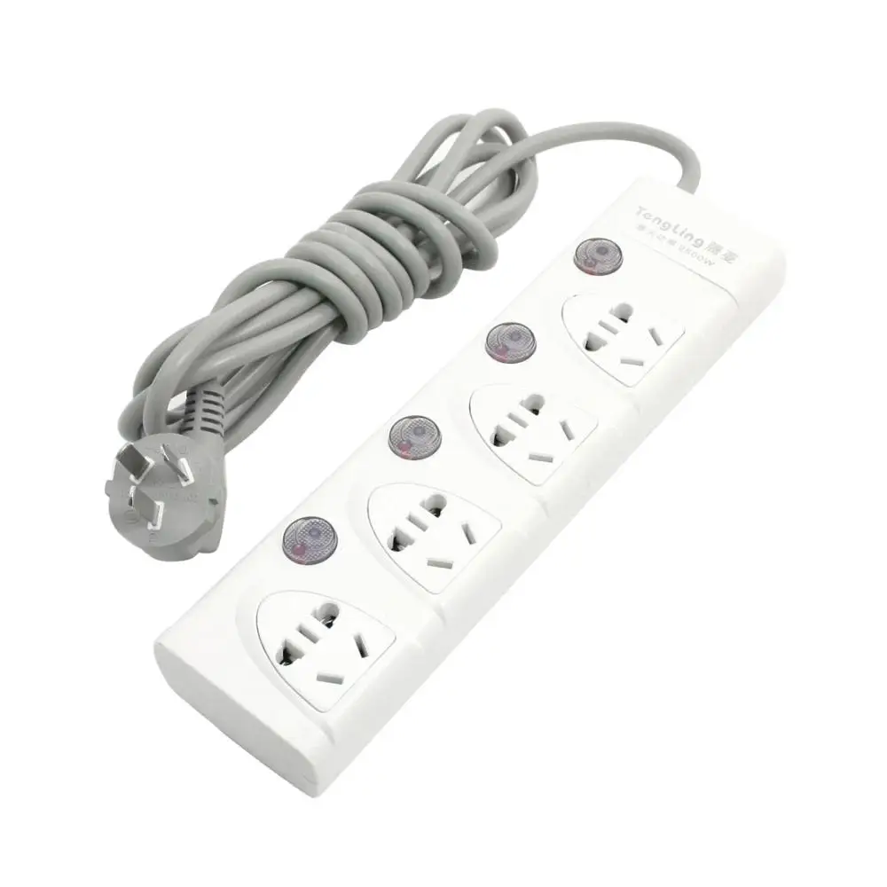 Home 9 8Ft Cable AU EU US Type Socket 4 Outlet Power Strip 2500W 250VAC AU