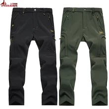 Жутко и boror Акула softshell кожи Верхняя одежда Тактический Брюки мужские и женские зимние Водонепроницаемый Термальность камуфляж флис Брюки Марка Мужской Брюки