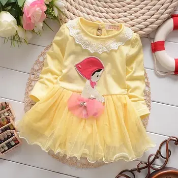 

Children's Wear Spring 2019 Korean Children's Wear Long Sleeve Dress Girl Set Sweet Cute Little Red Riding Hood Doll Collar Flow