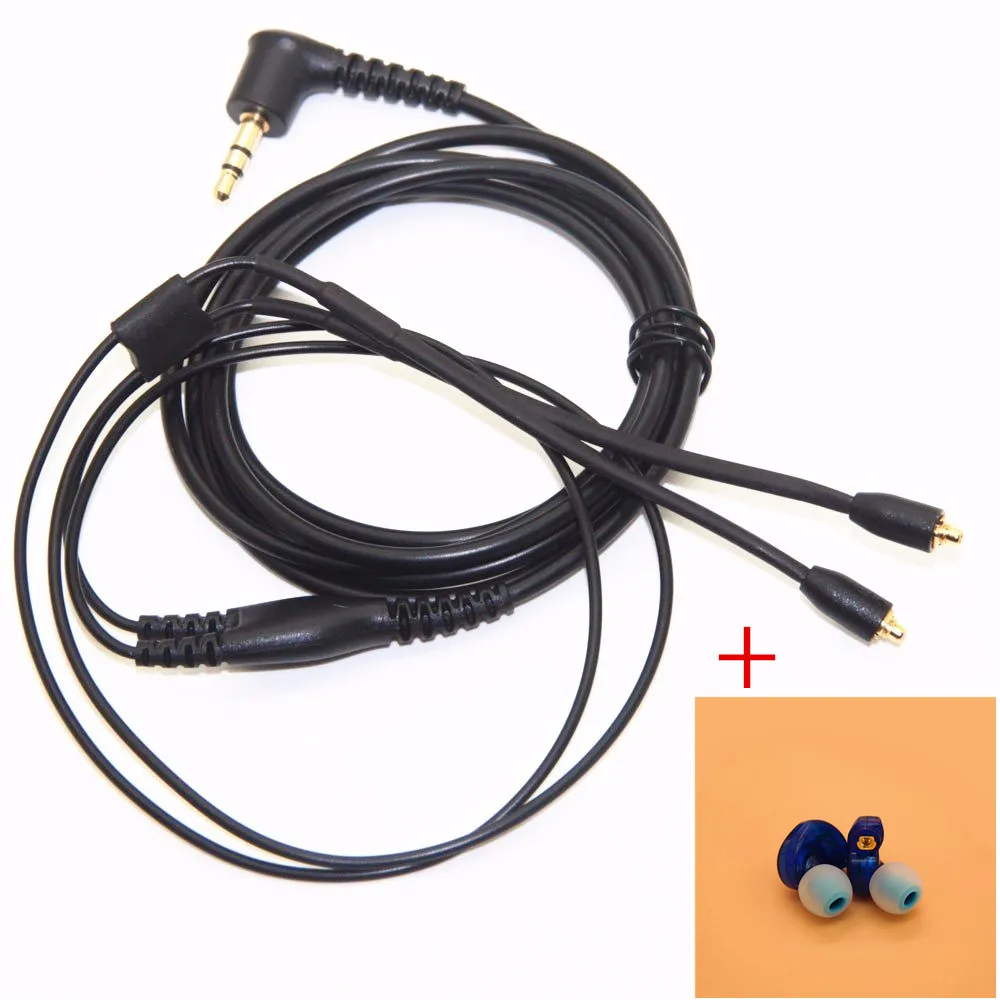 DIY MMCX кабель для наушников для Shure SE215 SE535 SE846 UE900 динамические 10 мм HIFI индивидуальные спортивные наушники для iPhone xiaomi - Цвет: Blue and Cable