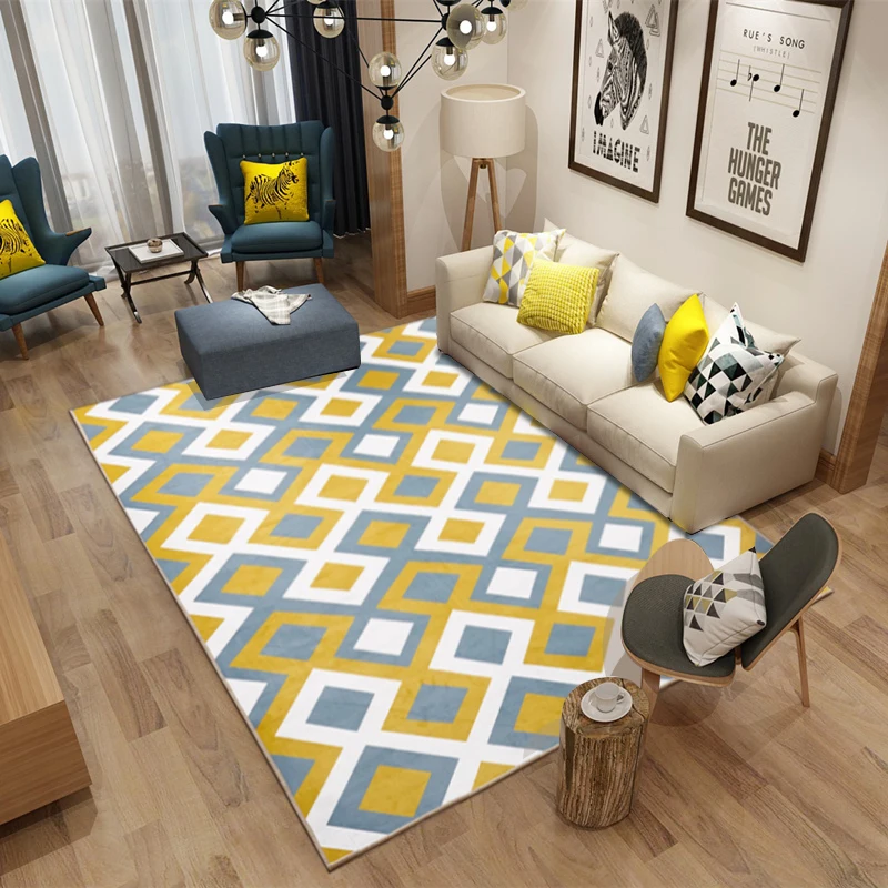 

Simple geometric living room bedroom 3D printing carpet Nordic carpet pattern floor mat foyer floor mat