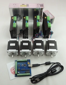 

CNC USB 4 Axis kit ST-M5045 (replace 2M542) driver+ mach3 USB controller card 100KHz+ 4pcs nema23 270oz-in motor+power supply