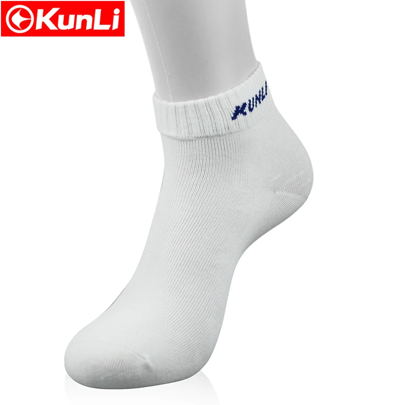 KUNLI бренд Повседневные носки спортивные носки для ракеток для бадминтона и тенниса быстросохнущая дышащие Теплые впитывающие пот антибактериальные для 4 сезон - Цвет: white