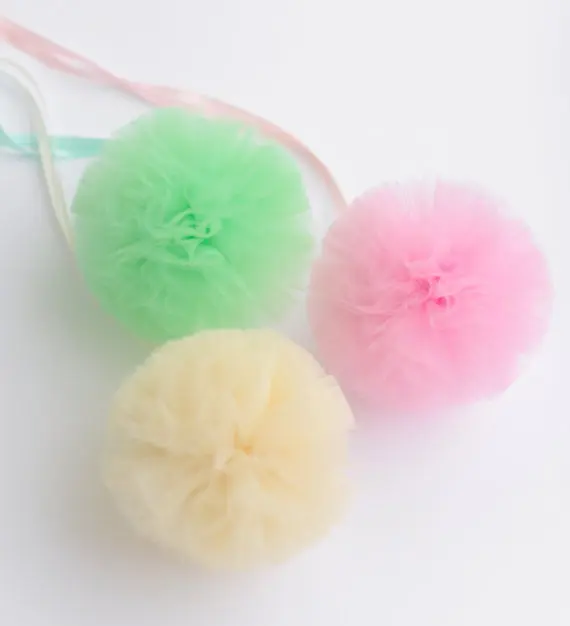 

10 small Tulle pom poms value set - size 6"/15 cm - custom colors - Wedding /Party Decoration /Tutu /baby shower