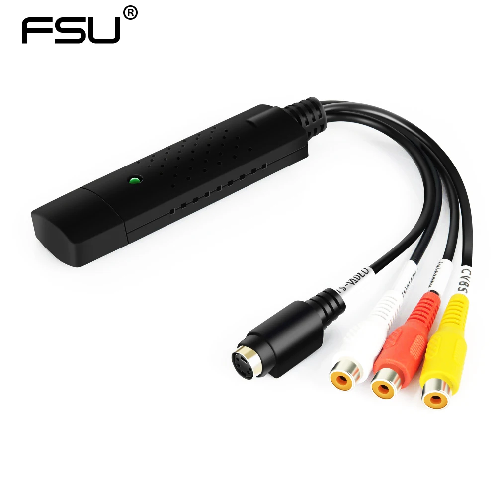 

New Portable USB 2.0 Video Audio Capture Card Adapter VHS DC60 DVD Converter Composite RCA Black Wholesale