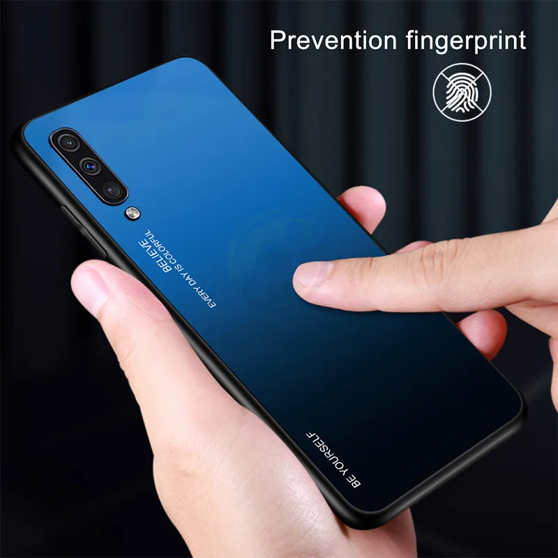 Чехол Keajor для Samsung Galaxy A70 роскошный градиентный жесткий чехол из закаленного