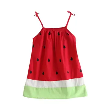 

Grils Dress Cute Watermelon Pattern Baby Strap Dress Summer Girls Casual Princess Cotton Children Sundresses Baby Girl Clothes