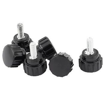 

6 Pcs M4x10 Threaded Knurled Thumbscrew Grip Knobs Thumb Screw