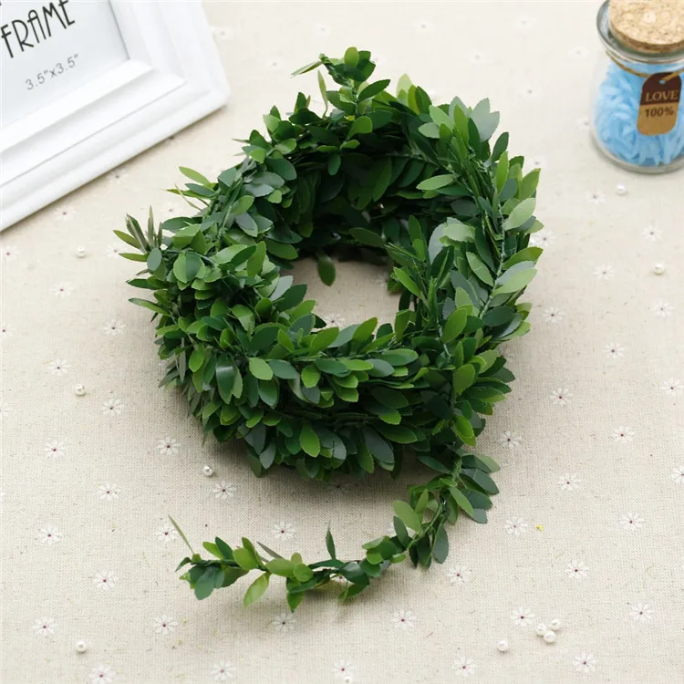 (1 Meter/lot) Artificial Pvc Ivy Garland Foliage Green Leaves Simulated Vine for Wedding Party Decoration Ceremony DIY Headbands