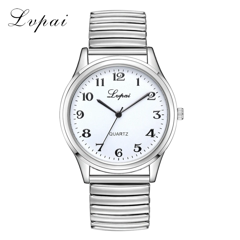 Lvpai Топ бренд кварцевые для мужчин женщин браслет часы Lover Пара часы простые наручные часы для мужчин s Круглый циферблат повседневное аналоговый Reloj - Цвет: White Big
