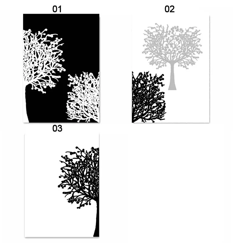 Black White Abstract Creative Trees Silhouette Wall Art Painting Canvas Posters & Prints for Nordic Living Room Decoration Picture image 4