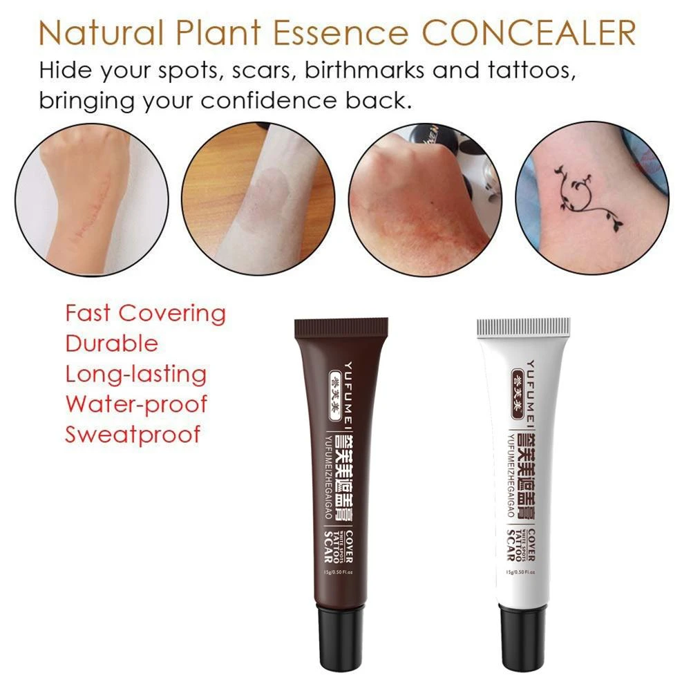 Yufumei由布美白カバークリームタトゥーカバーするためにタトゥー瘢痕あざ防水コンシーラー Body Glitter Aliexpress