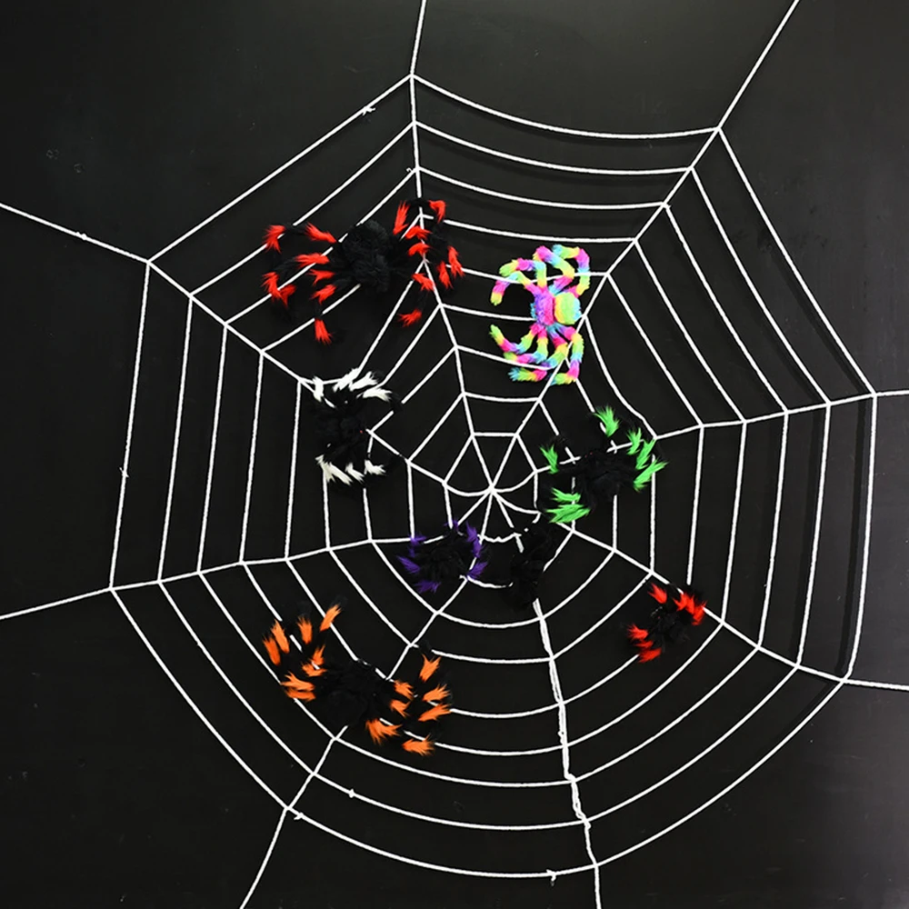 Хэллоуин Страшные вечерние сцены реквизит белый Паутина паук веб-ужас Хэллоуин украшение для бара дом с привидениями