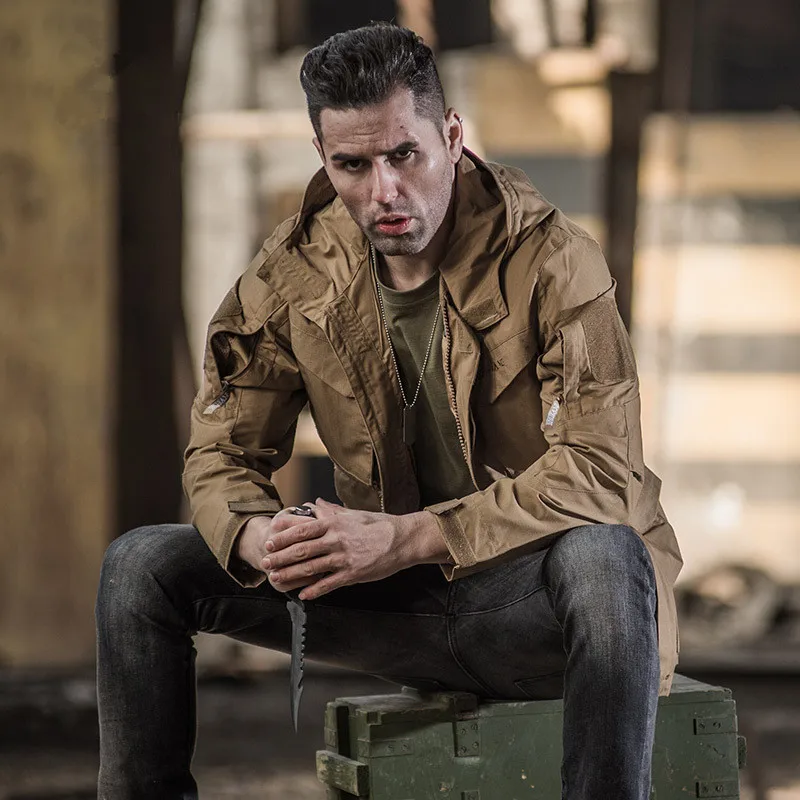 Günstig M65 UK UNS Männer Herbst Flug Pilot Mantel Armee Kleidung Casual Taktische Hoodie Militärischen Bereich Jacke Windjacke Wasserdichte Jacken