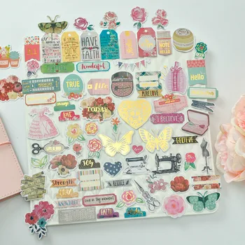 

65pcs Pure Love Cardstock Die Cuts for Scrapbooking Happy Planner/Card Making/Journaling Project