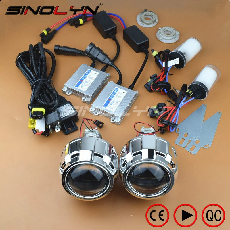 

SINOLYN 2.5 inches HID Bi xenon Headlight Projector Lens LHD/ RHD Full Retrofit Car Styling Kit Lenses H4 H7 4300K 6000K 8000K