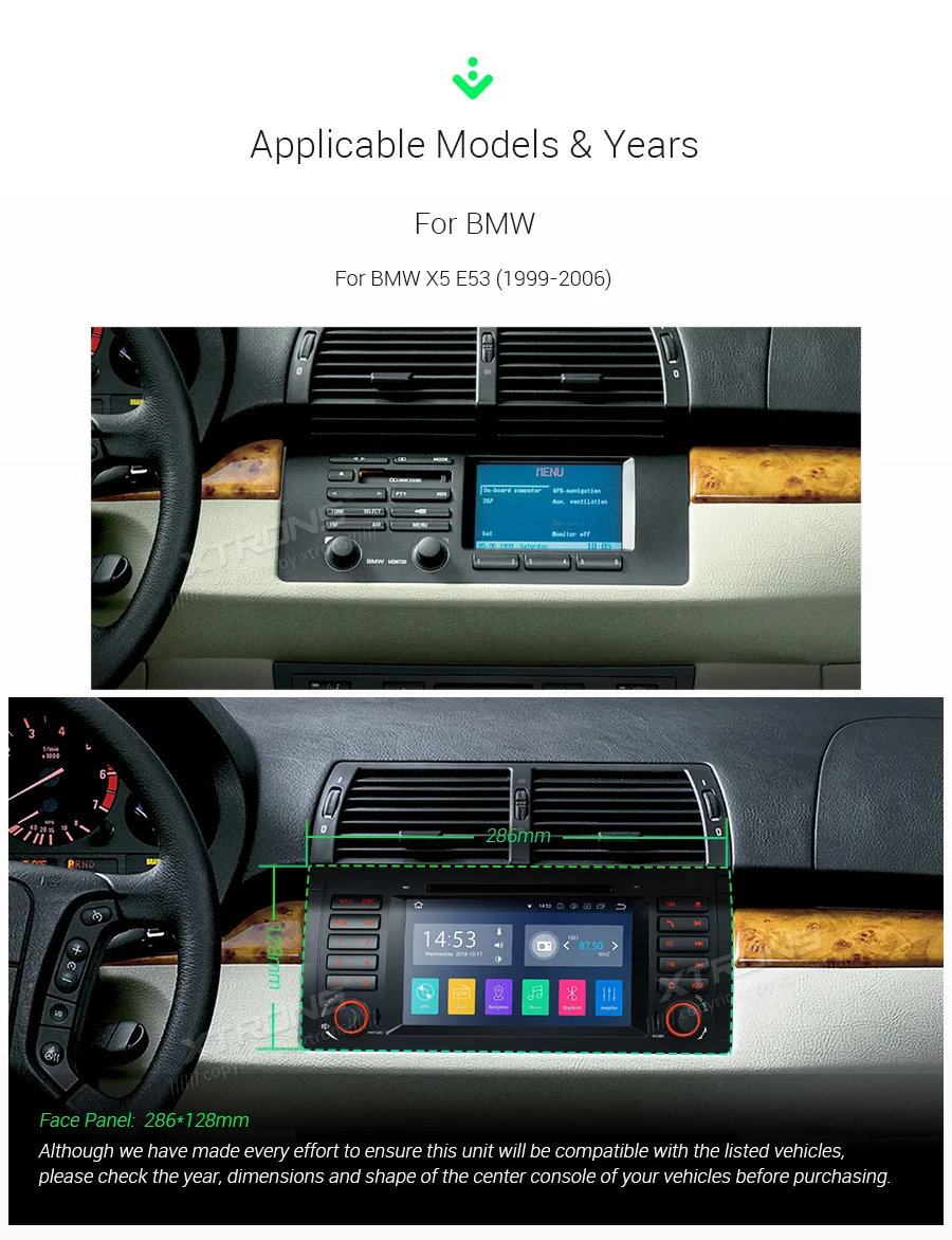 Clearance 7" Android 9.0 Car DVD Player GPS for BMW X5 E53 1999 2000 2001 2002 2003 2004 2005 2006 Radio TPMS CANbus OBD WIFI GPS Stereo 2