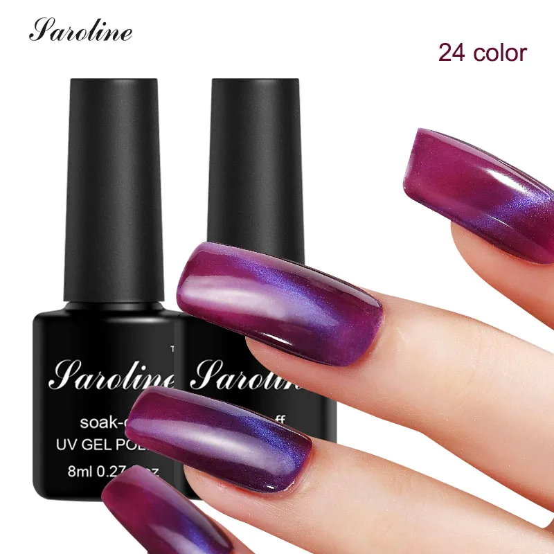 Saroline Magnet Cat Eye Chameleon 1Pcs 8ml 3D Glitter Nail Gel Polish Soak Off Semi-permanent Cat's Varnish | Красота и здоровье