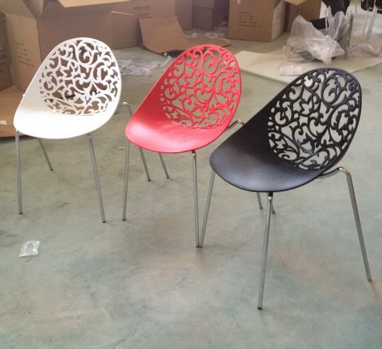 Современный Дизайн пластик и сталь нога складируемый обеденный стул, популярная Классическая мода Лофт дизайн домашний стул, столовая фигурка скамейки
