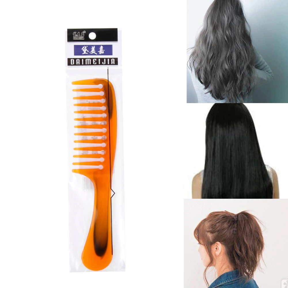 

1PC Salon Antistatic Plastic Hair Detangling New Wide Tooth Comb Handle Hairdressing Home Party Supplies Gift