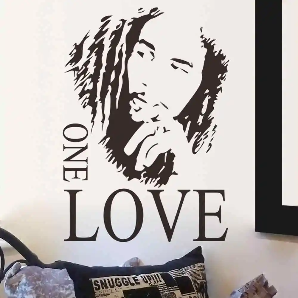 Marley one love виниловая настенная наклейка регги музыкальная живопись Отделяемый