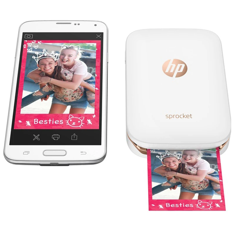 Hp Sprocket портативный фотопринтер для 5*7,6 см(2x3-дюймов) липкая Zink фотобумага легко печатать фотографии в социальных сетях