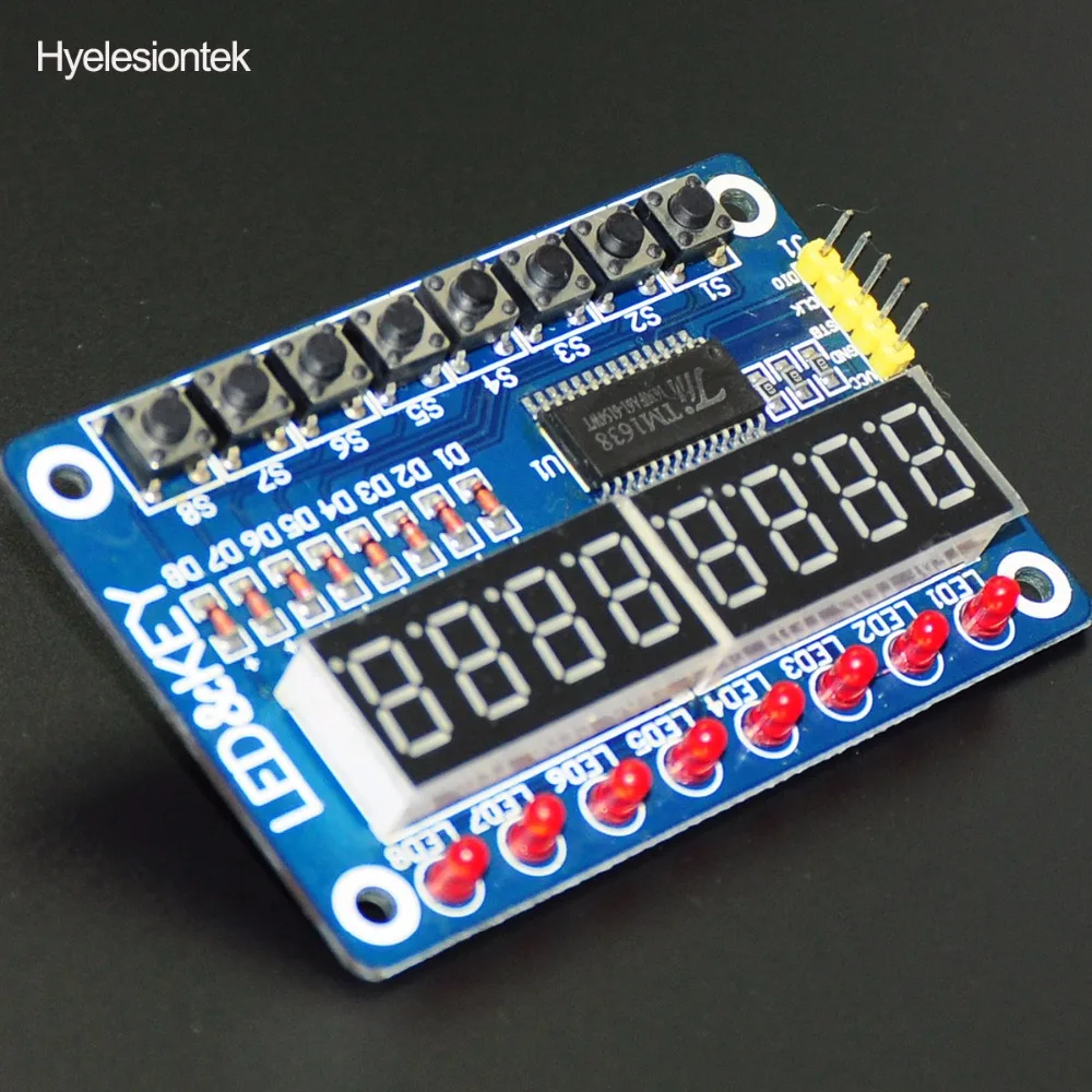 TM1638 светодиодный дисплей 8-битный модуль цифровой трубки для Arduino AYR 7 сегментный 8 бит 0,36 дюйма Красный TM1638 ключ светодиодный дисплей Панель