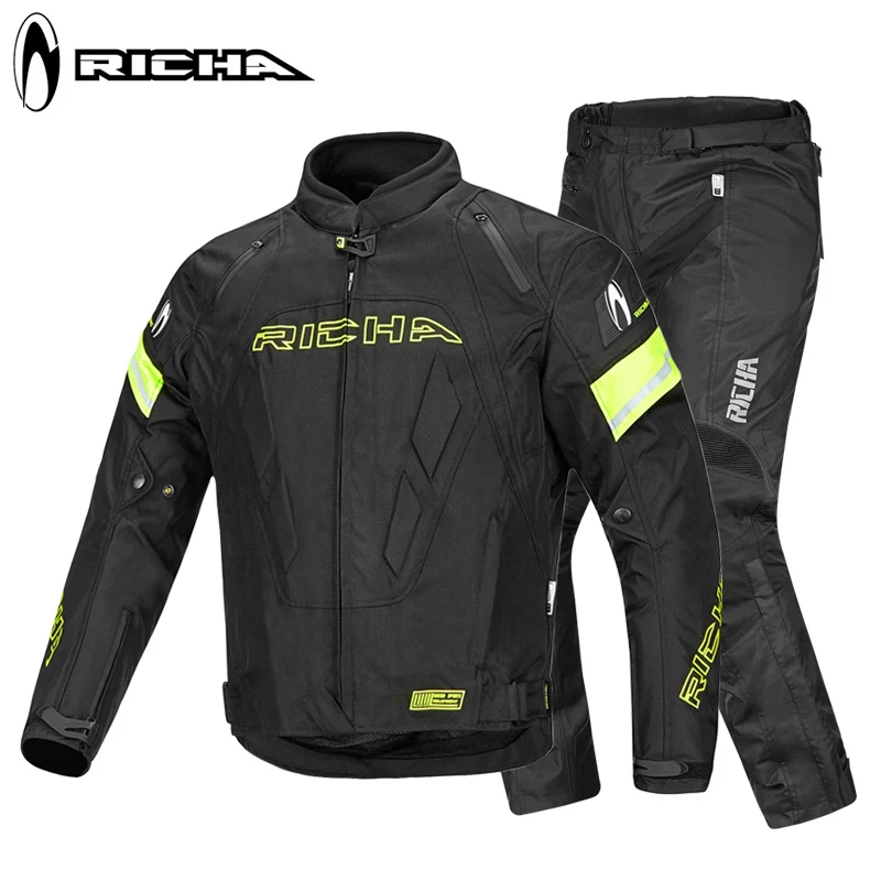 RICHA moto cross suit защитная накладка зимняя куртка для мотокросса куртка для верховой езды штаны Защитные комплекты для мотоциклистов - Цвет: 1124 green-740 suit