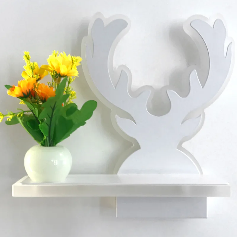 

TUDA 22X22cm Free Shipping Antlers Shaped Acrylic Wall Lamp Modern LED Wall Lamp For Living Room Bedroom Study wall Lamp E27