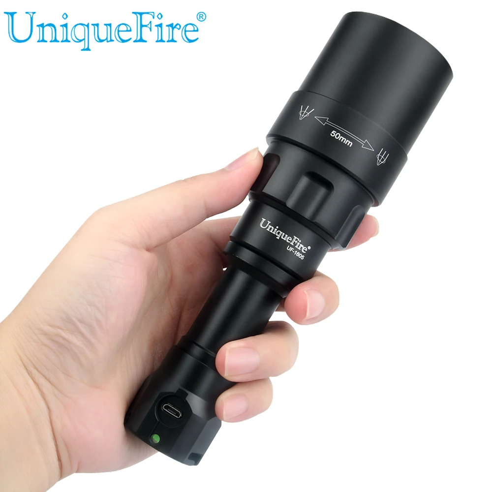 

UniqueFire 1605-50 Long-range IR 850nm Waterproof Flashlight 3 Modes Rechargeable Night Infrared LED Hunting Flashlight Torch