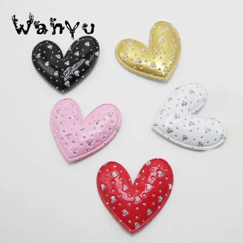 50 шт./лот 5*5 см швейная нашивка Love Heart стеганая аппликация микс пять цветов для