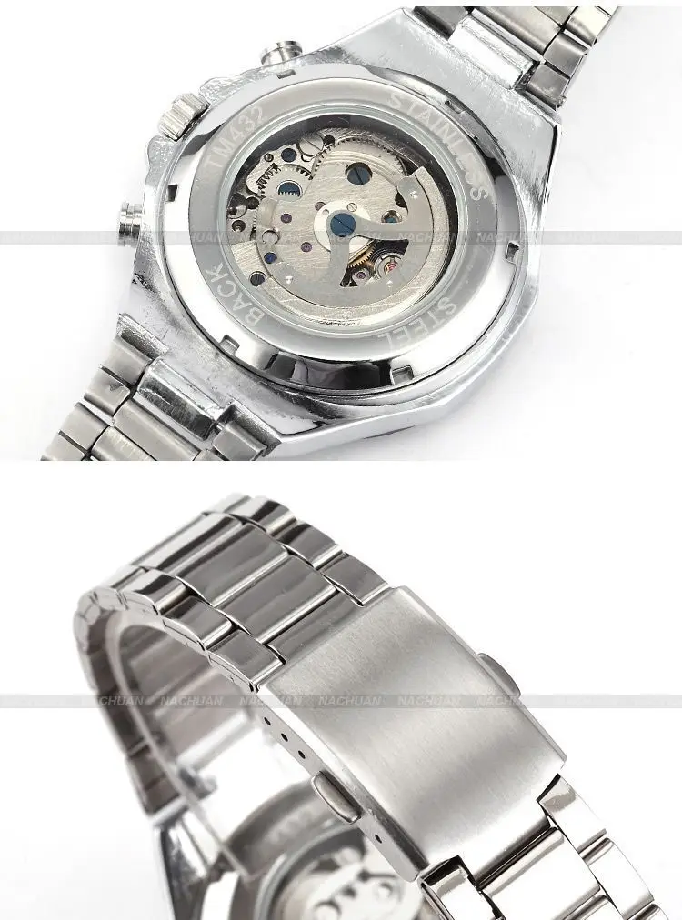 Winner mens watches top brand luxury Full Steel Skeleton Automatic Mechanical Watch men relojes clock men Relogio Masculino