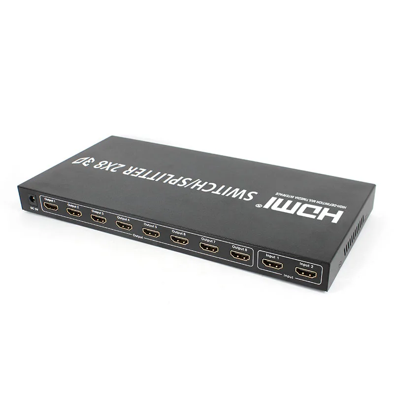 HDMI Splitter 2 into 8, HD splitter 2 into 8, HDMI converter with remote 2K * 4K HDMI Splitter 2 into 8, HD splitter 2 into 8, HDMI converter with remote 2K * 4K