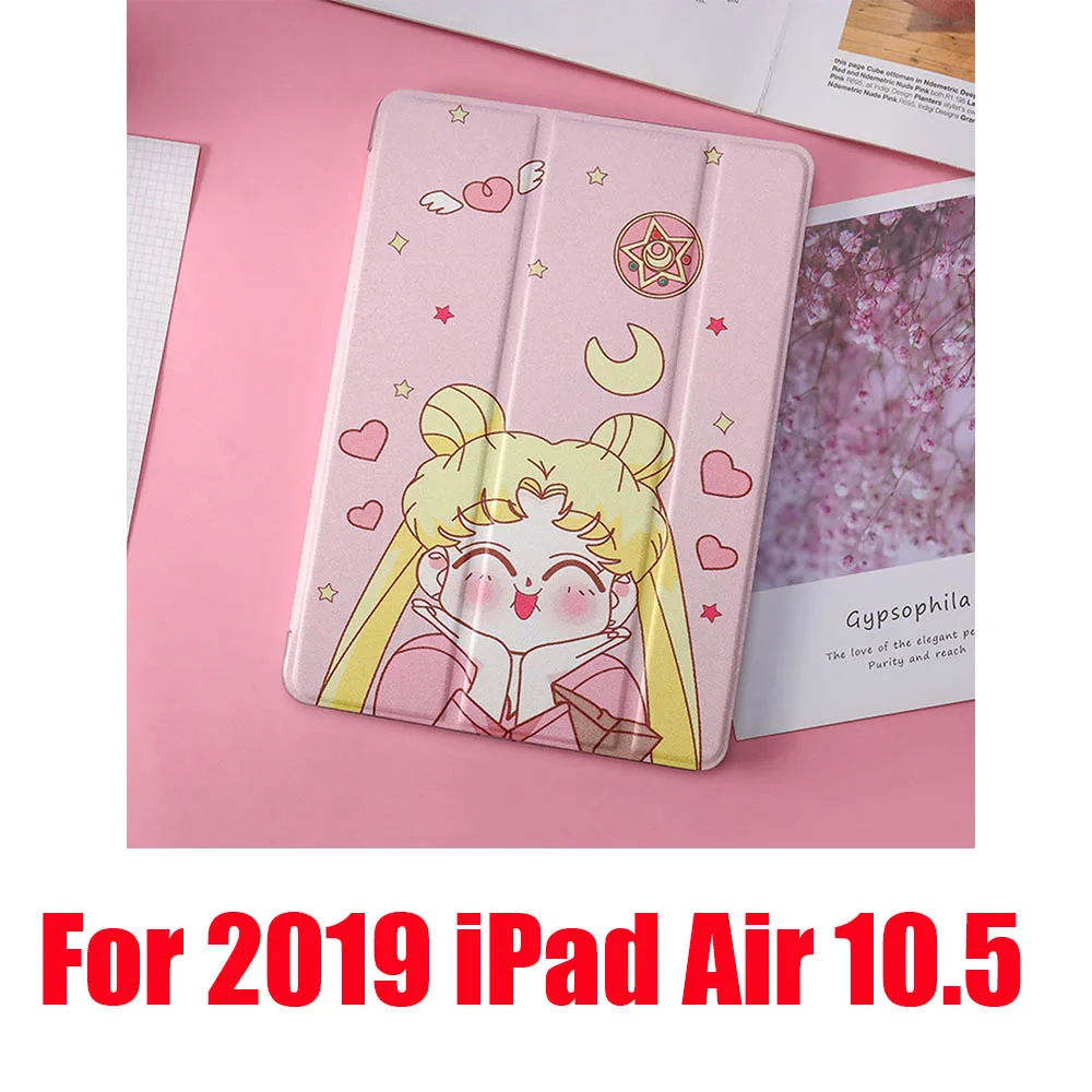 Милые Чехлы Сейлор Мун для iPad 2/3/4 Mini 1 2 3 4 5 Air 1 2 10,5 Pro 9,7 10,5 мягкий кожаный чехол для планшета - Цвет: Ice Cream Air 10.5