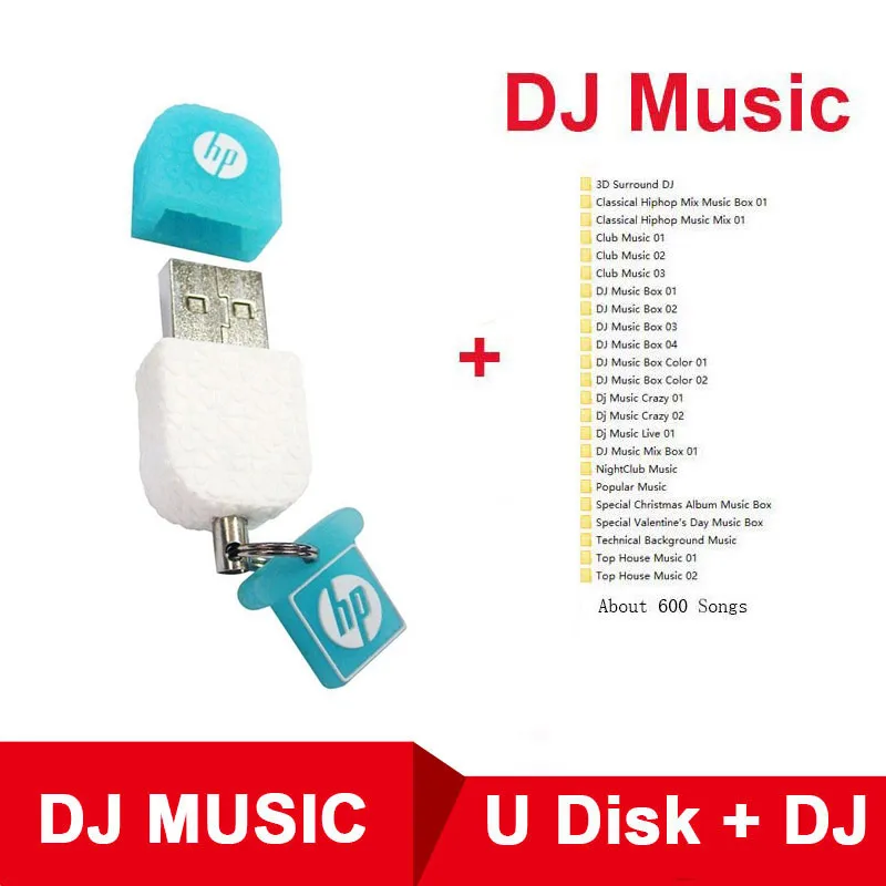 Hp флэш-диск USB 2,0 16 ГБ 32 ГБ 64 ГБ флеш-накопитель V175w мороженое силиконовый прекрасный подарок для девочек водонепроницаемый Cle USB карта памяти U диск - Цвет: V175W Plus DJ
