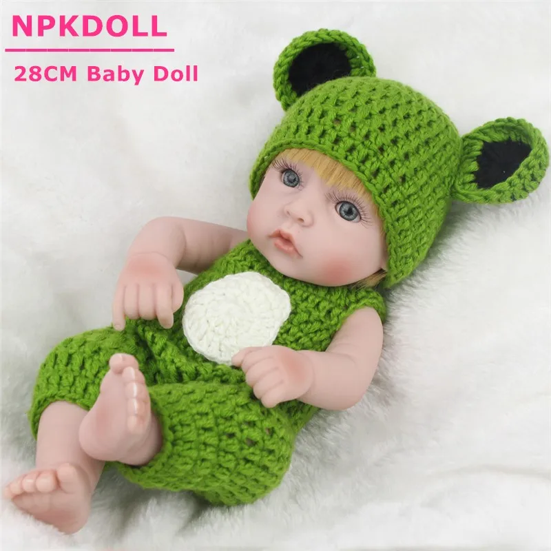 NPKDOLL 10 дюймов очаровательны мини Полный Силиконовые Reborn Baby Doll мальчик Bebe Reborn Игрушки куклы для детей подарки на день рождения Brinquedo