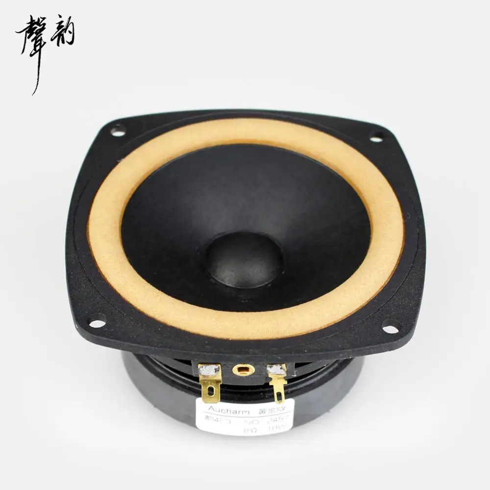 

2018 New Aucharm 4F-3 4inch Full Range Speaker Driver Unit Leather Surround Casting Aluminum Basket 8ohm 10W Square Frame