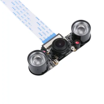 

Raspberry Pi 4 Model B Camera Night Vision with 150 Degree Wide Angle 5M Pixel 1080P 2 LED Flashlight Camera Module for Pi3 also