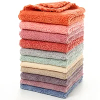 4pcs/set Hand Towels Small 25x25cm Coral Fleece Solid Color Face Towel For Kids Good Water Absorption Dish Towel toalha de banho 1