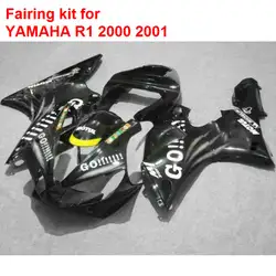 Черный ABS пластиковые обтекатели для Yamaha YZFR1 2000 2001 мотоциклов обтекателя комплект для YZF R1 00 01 BA140
