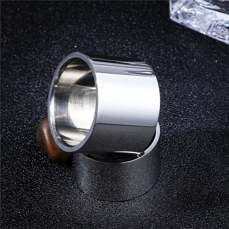 MANGOSKY Linght Polish 14MM 18MM Titanium Ring for Men Women Couple Ring